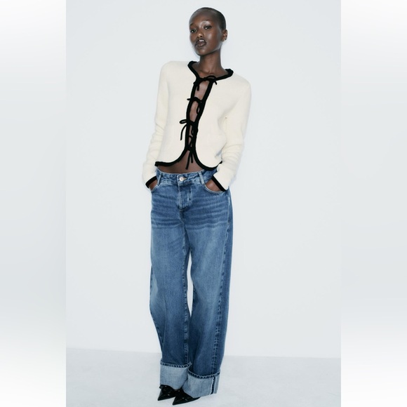 Zara Sweaters - ZARA KNIT CARDIGAN WITH TIES